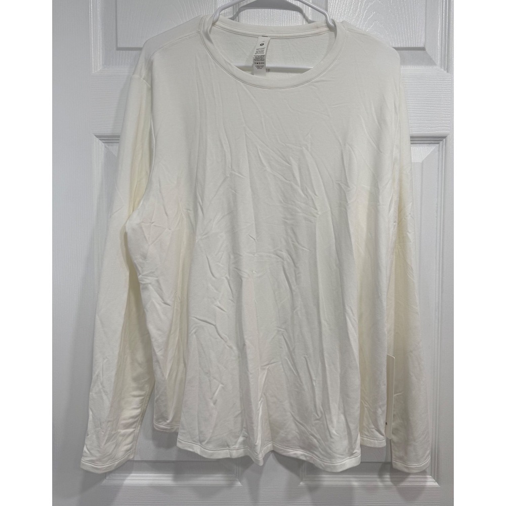 Lululemon Love Modal Fleece Long Sleeve Shirt Women's 16 White NWT LW3GEHS